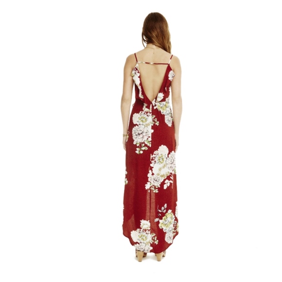 ASTR the Label Lucia Maxi Rust Floral Dress - Picture 4 of 4
